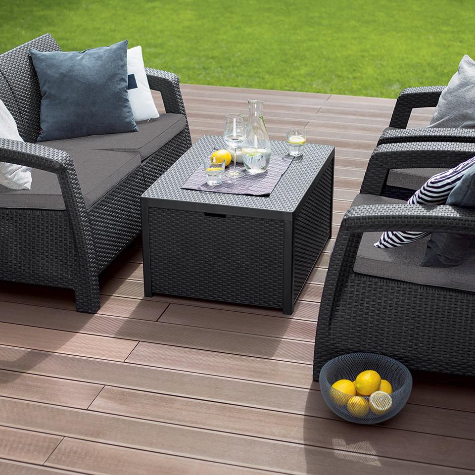 Стол-сундук Арика, графит Arica storage table