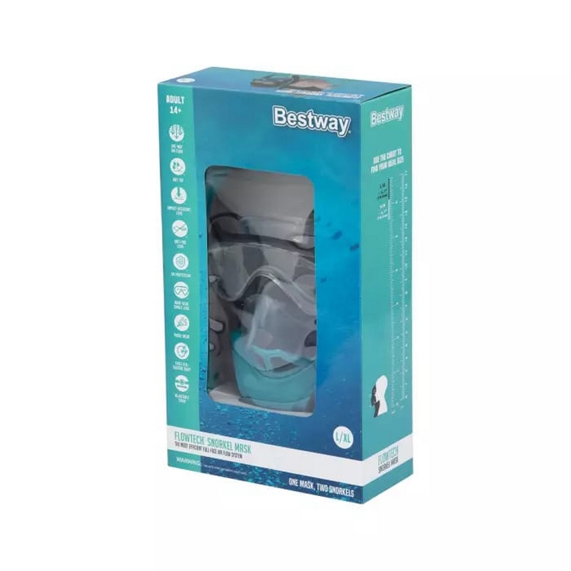 Маска полнолицевая для снорклинга, р-р L/XL Bestway SeaClear Flowtech 24058