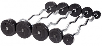 Набор изогнутых штанг (шаг 5 кг, 5 шт) POWER Profi-Fit 10-30 кг