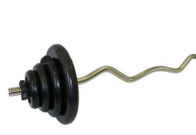 Штанга гнутая W-образная 47,5 кг MB Barbell черный