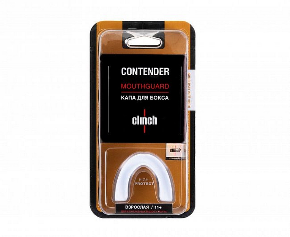 Капа одночелюстная Clinch Contender Triple Layer Mouthguard C513 бело-серебристый