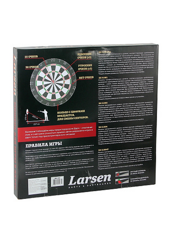 Мишень для игры в дартс, турнирная, сизаль, d45см Larsen Pro DG51001