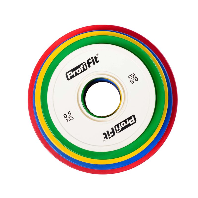 Диск обрезиненный цветной d51мм, 1кг Profi-Fit