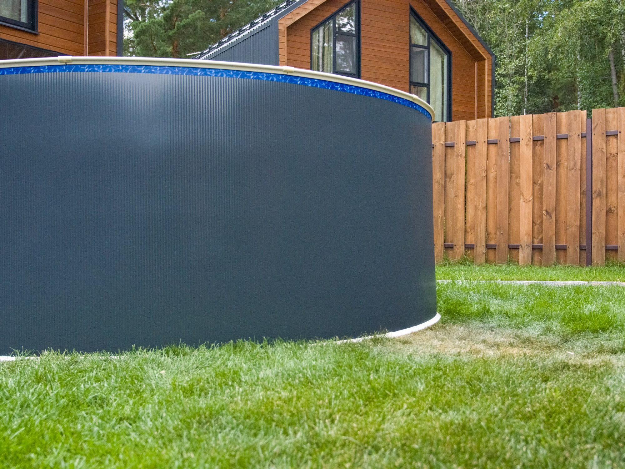 Круглый бассейн 350x125см Лагуна ТМ818/35010 платина RAL 7024