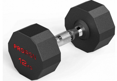 Гантель обрезиненная 12кг PROIRON Г1120ОБР