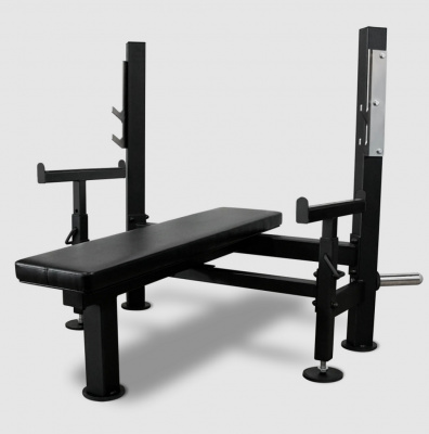 Скамья для жима лёжа со страховочными упорами Bronze Gym Partner ML-902 | Premium Fitness