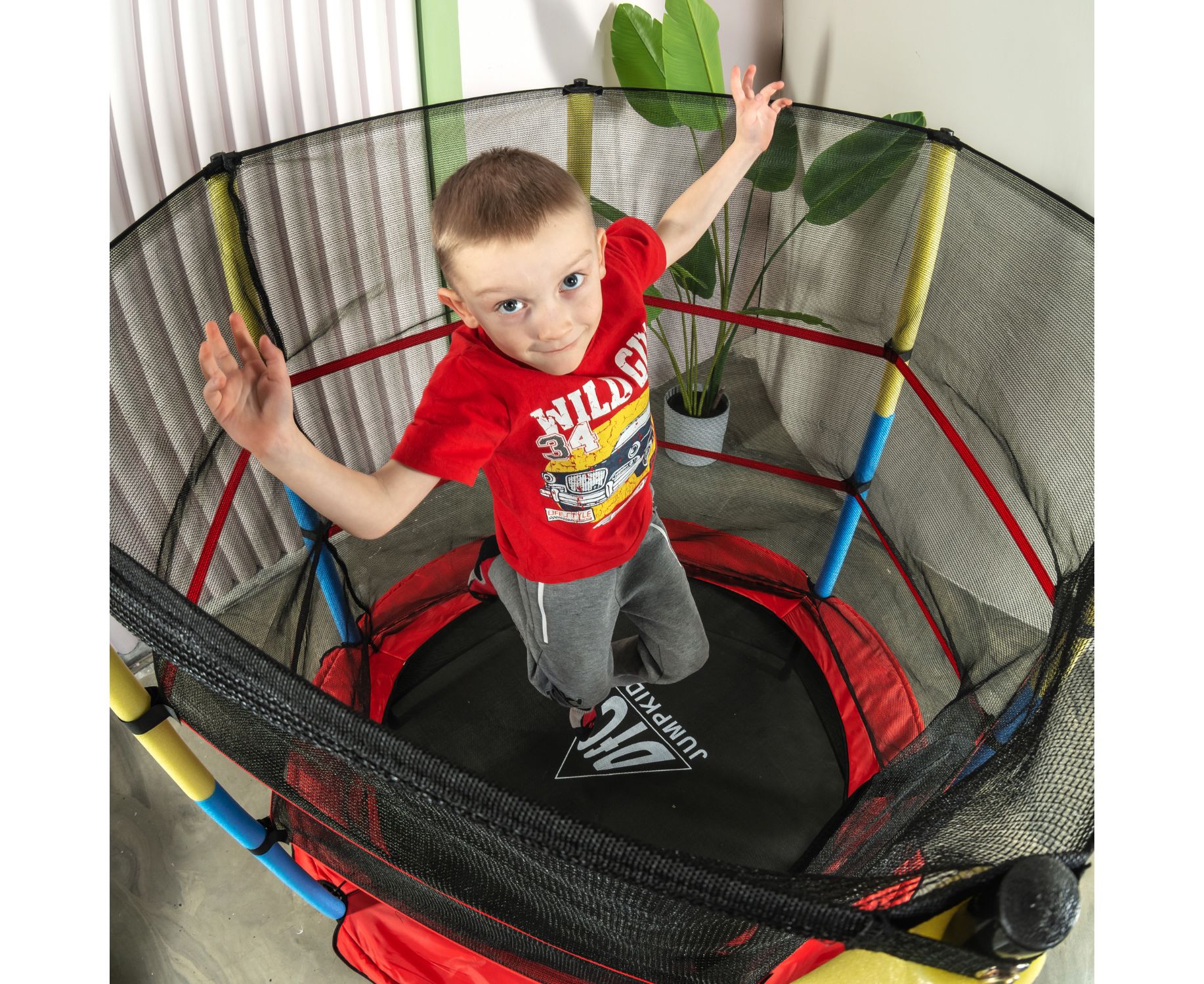 Батут DFC Jump kids 55" (137см) 55INCH-JD-RYB красно-желто-синий