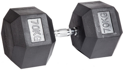 Гантель гексагональная обрезиненная Profi-Fit 70 кг