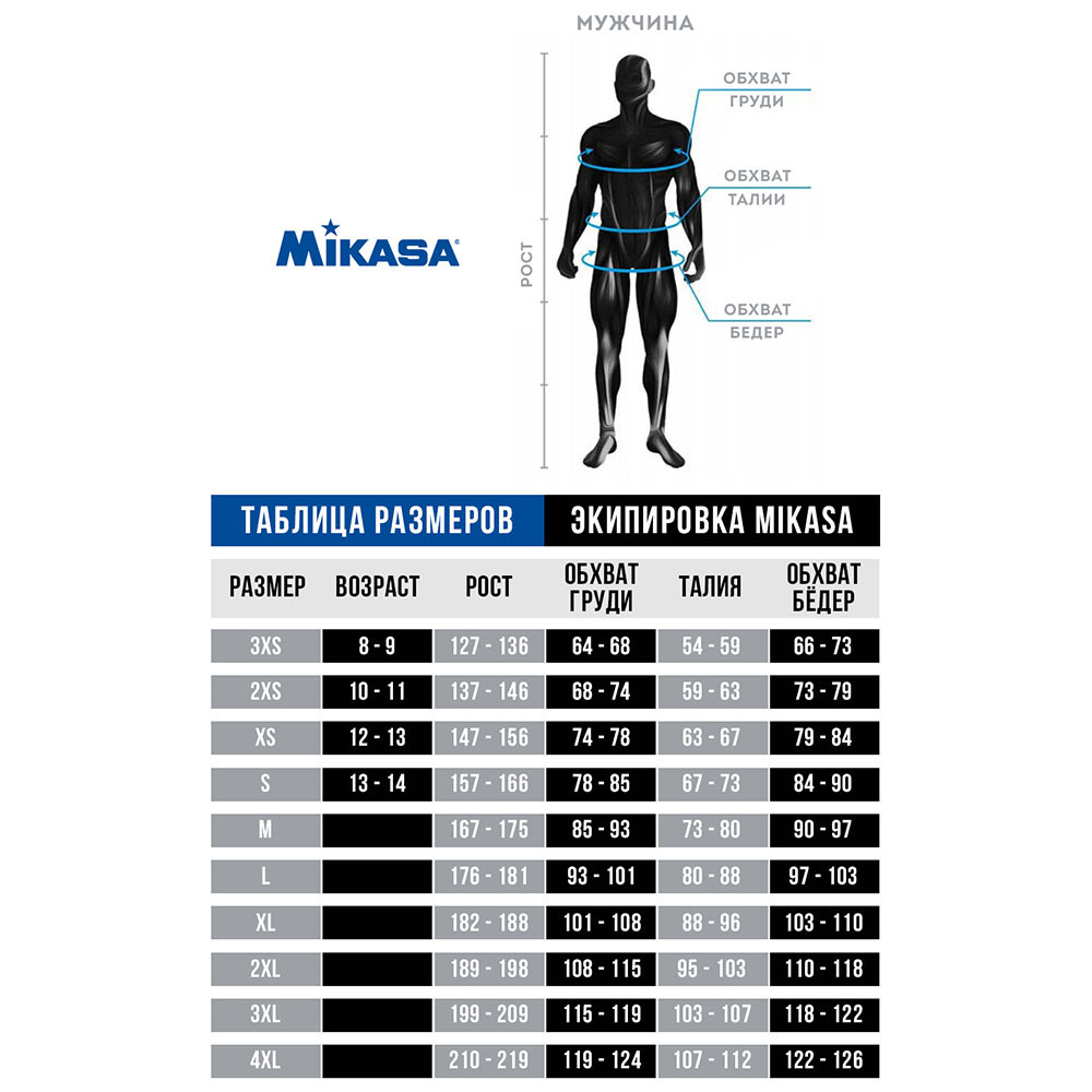 Шорты волейбольные мужские, 100% полиэстер Mikasa MT298-046 черно-белый