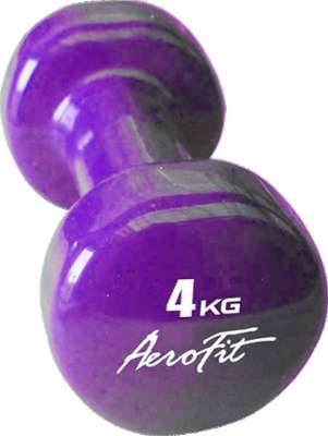 Гантель в виниловой оболочке 4 кг Aerofit AFVD4 фиолетовый