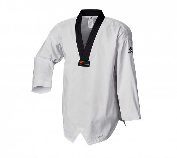 Добок для тхэквондо Adidas WT Adi-Fighter Eco adiTC03E белый с черным воротником