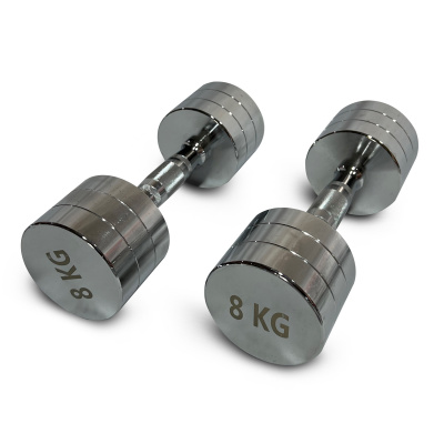 Гантель круглая хромированная 8 кг UnixFit PRO DBRND8PCEx2 2 шт
