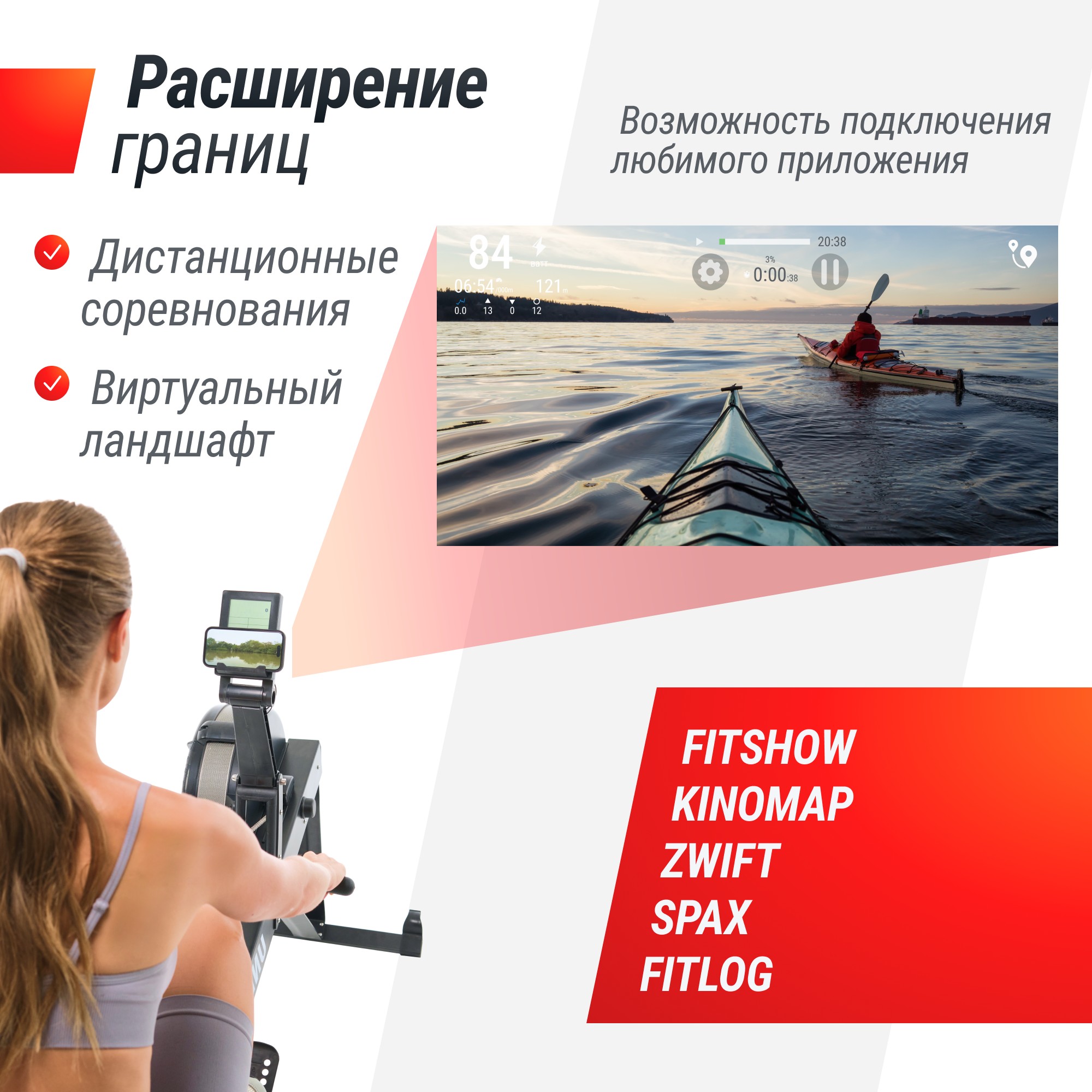 Гребной тренажер UnixFitt Air Rower-X RMUARXB Black