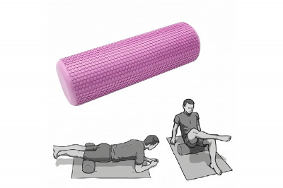 Ролик для йоги полумягкий (ЭВА) Профи 60x15см Sportex E45942 розовый