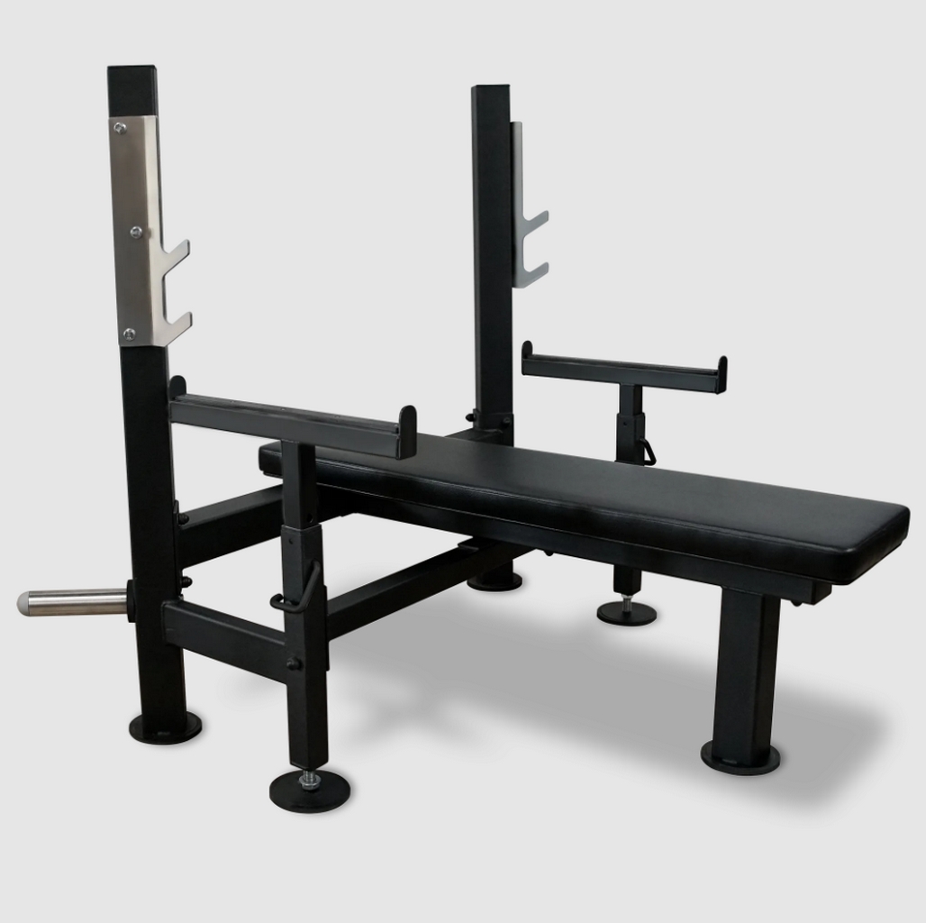 Скамья для жима лёжа со страховочными упорами Bronze Gym Partner ML-902 | Premium Fitness