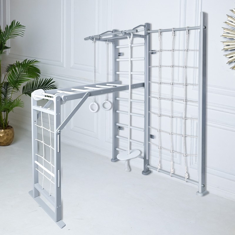 Детский спортивный комплекс Perfetto Sport "Scala in legno con rete 2" grigio PS-130