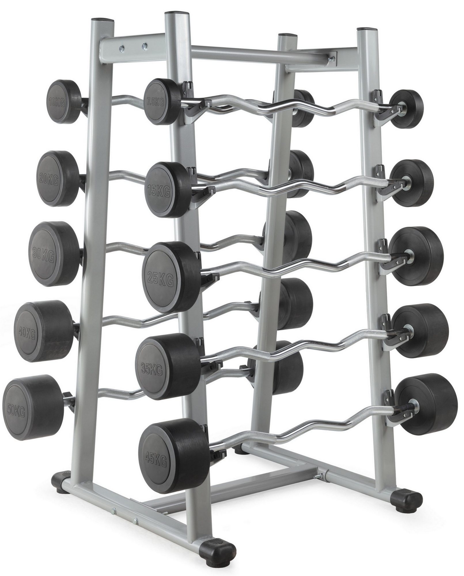 Штанга неразборная обрезиненная 25 кг. Изогнутый гриф VictoryFit VF-DX5250
