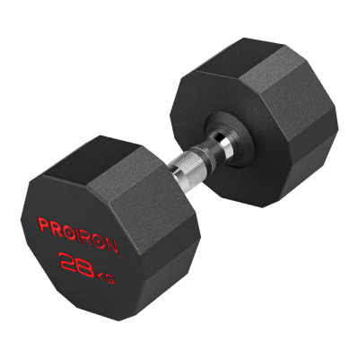 Гантель обрезиненная 28кг PROIRON Г1280ОБР