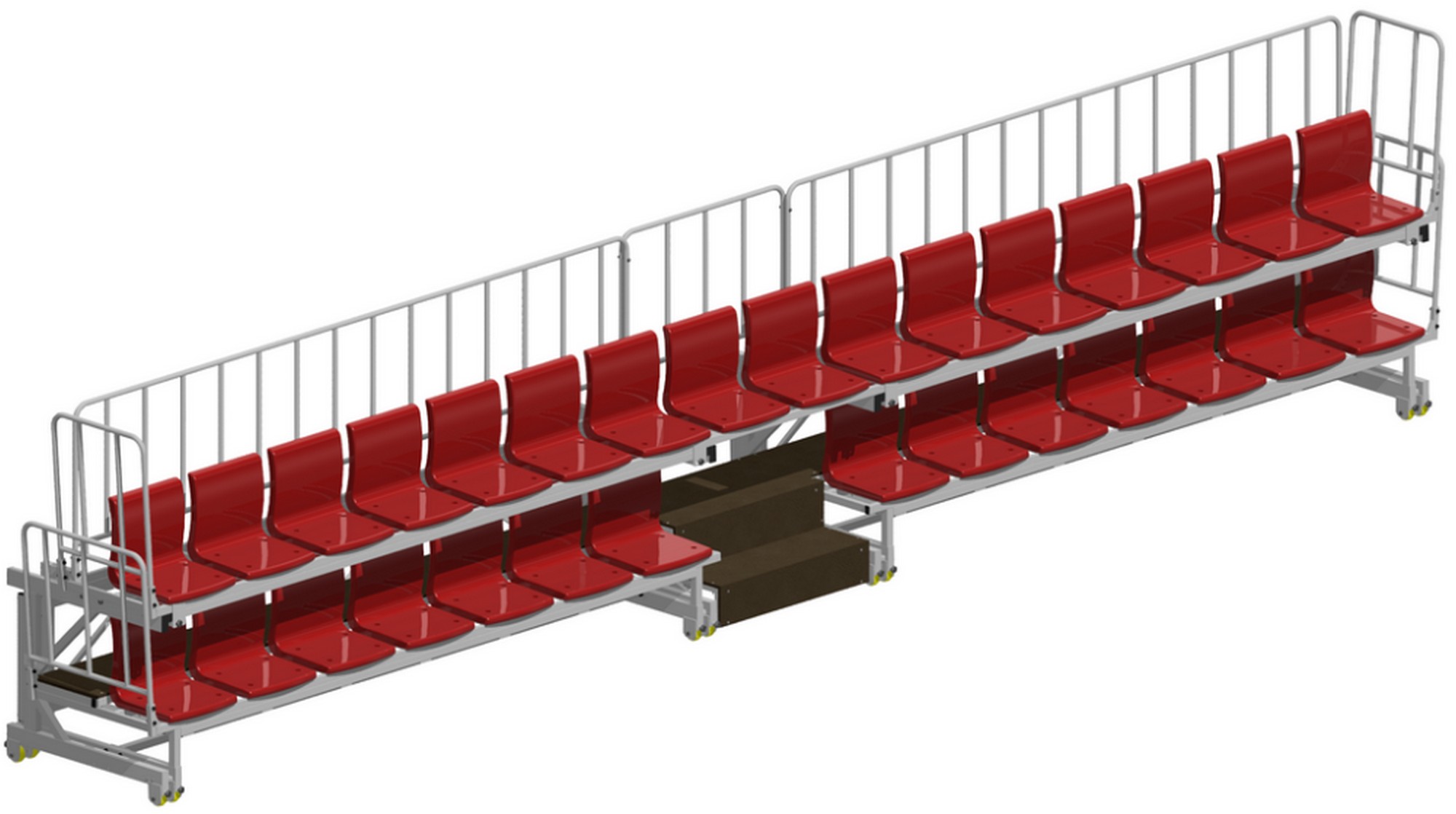 Трибуна двухрядная 30 мест телескопическая сборно-разборная 