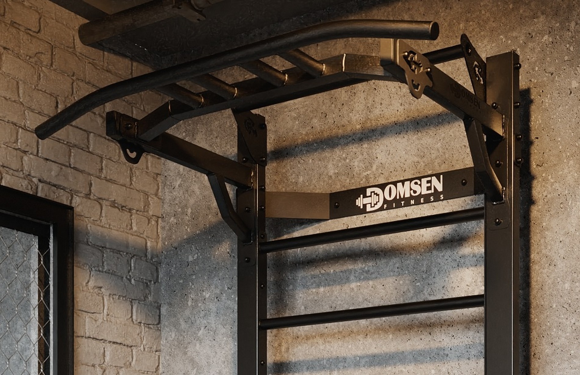 Профессиональная шведская стенка с брусьями и турником Domsen Fitness Ds46B Black | Premium Fitness
