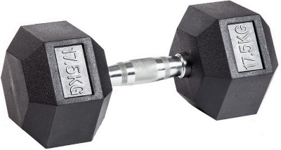 Гантель гексагональная обрезиненная Profi-Fit 17,5 кг
