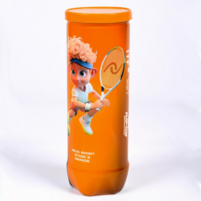 Мяч для большого тенниса детский NS Orange, 3шт Neva 5021005 желто-оранжевый