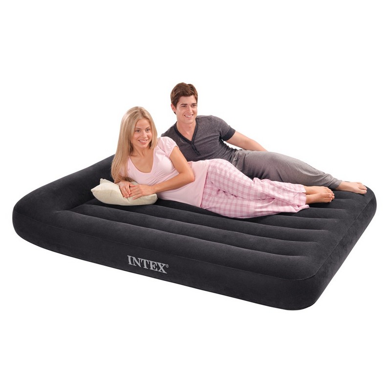 Матрас с подголовником 137х191х25 см Intex Classic, со встроенным насосом 64148