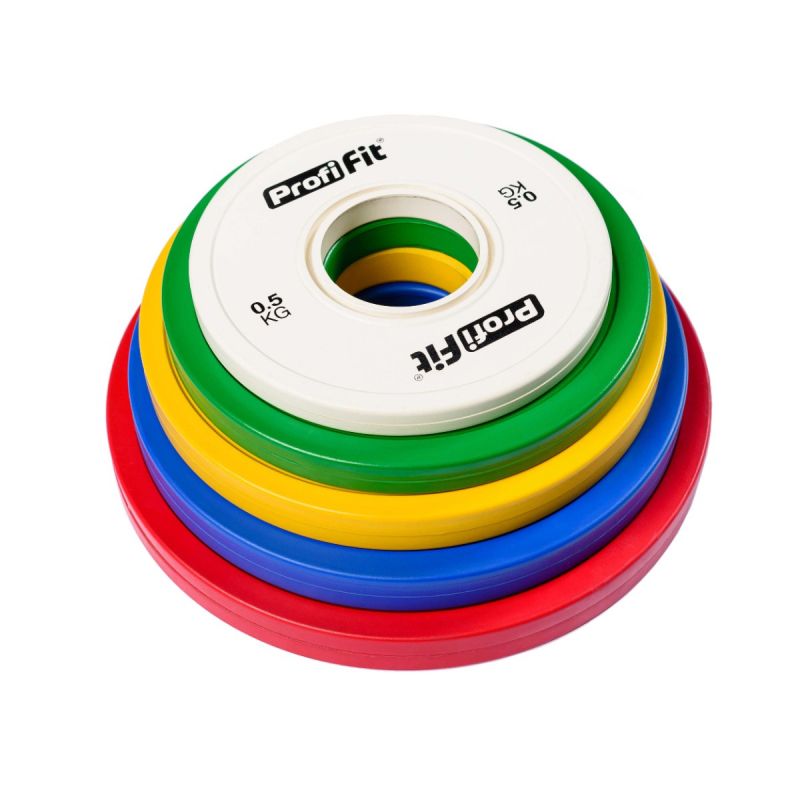 Диск обрезиненный цветной d51мм, 1кг Profi-Fit