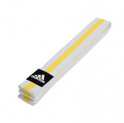 Пояс для единоборств Adidas Striped Belt adiTB02 бело-желтый