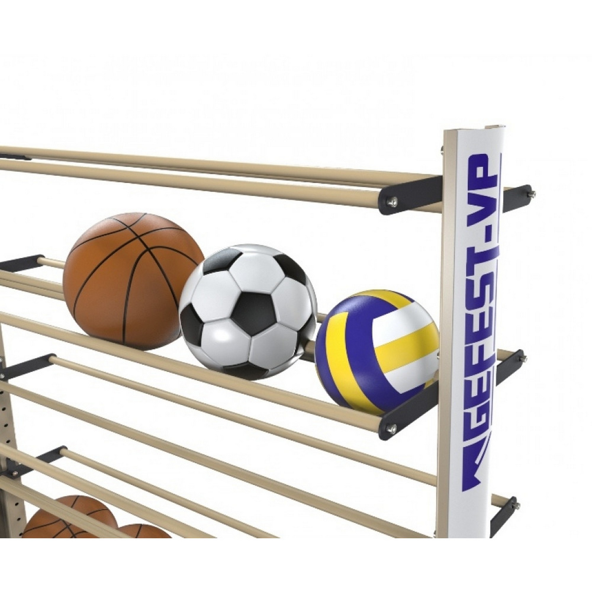 Стеллаж Премиум для мячей, двухсторонний 219х125х67см Gefest MPD-56