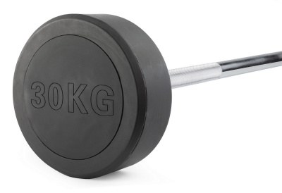 Штанга неразборная обрезиненная 30 кг. Прямой гриф VictoryFit VF-DX4300