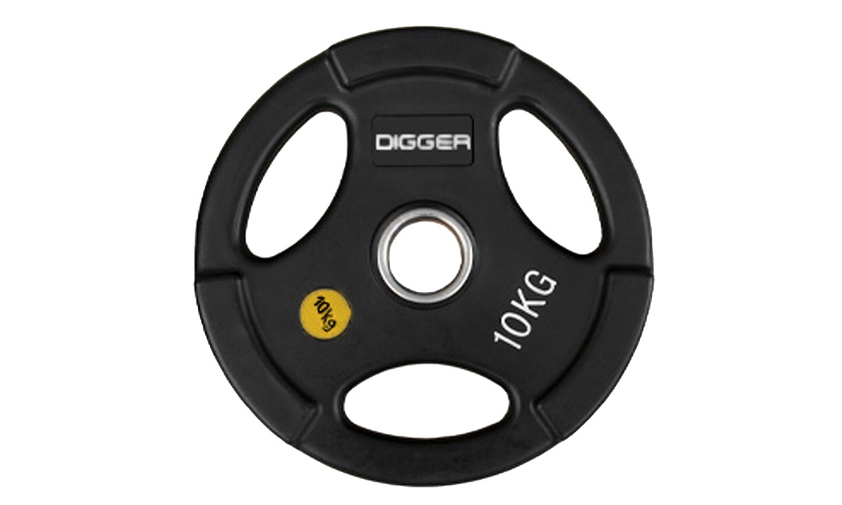 Диск олимпийский обрезиненный 3-х хватовый 10кг Hasttings Digger HD51C1C-10