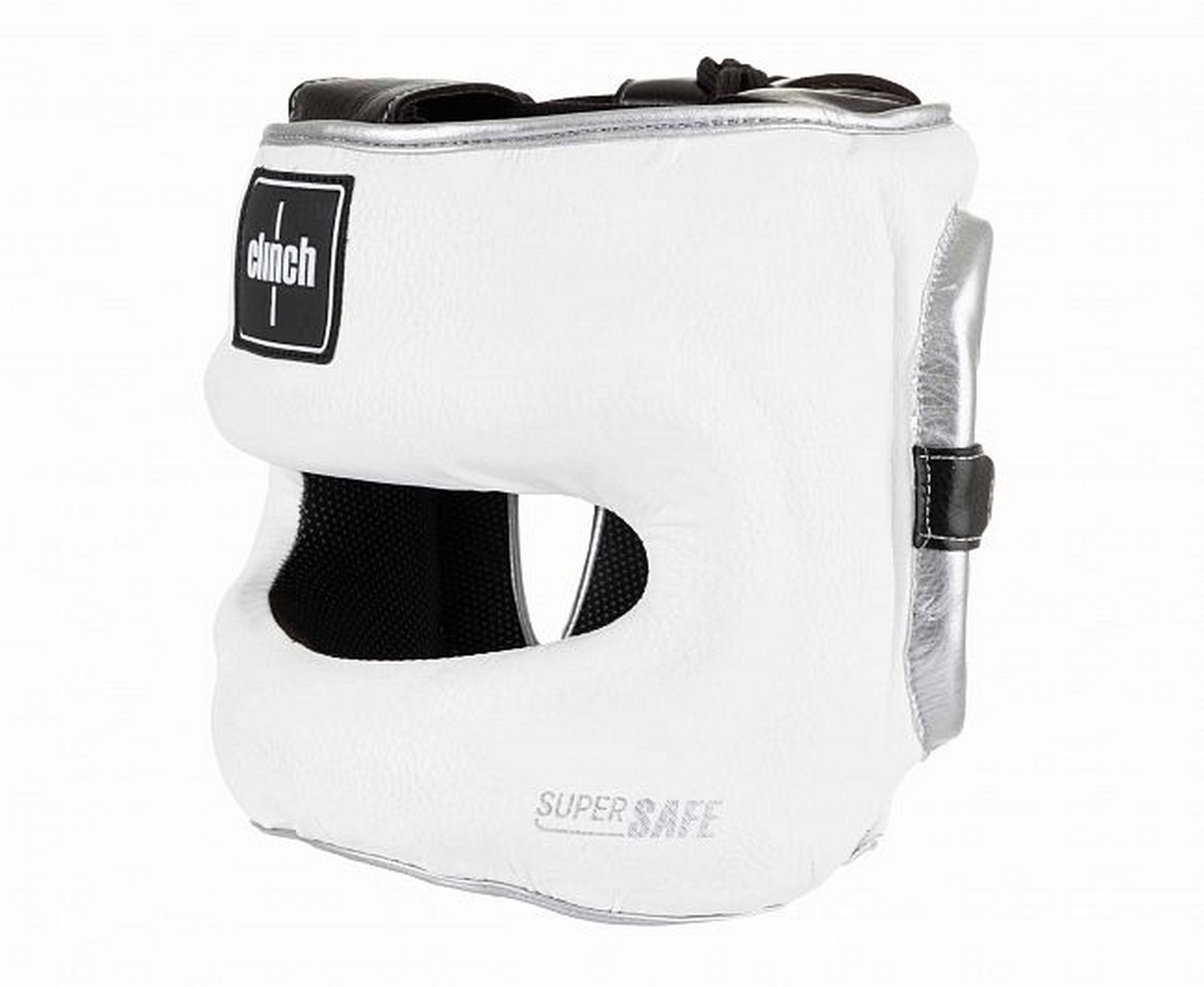 Шлем для единоборств с бампером Clinch Face Guard C149 бело-серебристый