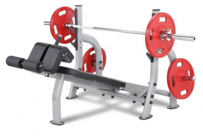 Олимпийская скамья с отрицательным наклоном Steel Flex NODB | Premium Fitness
