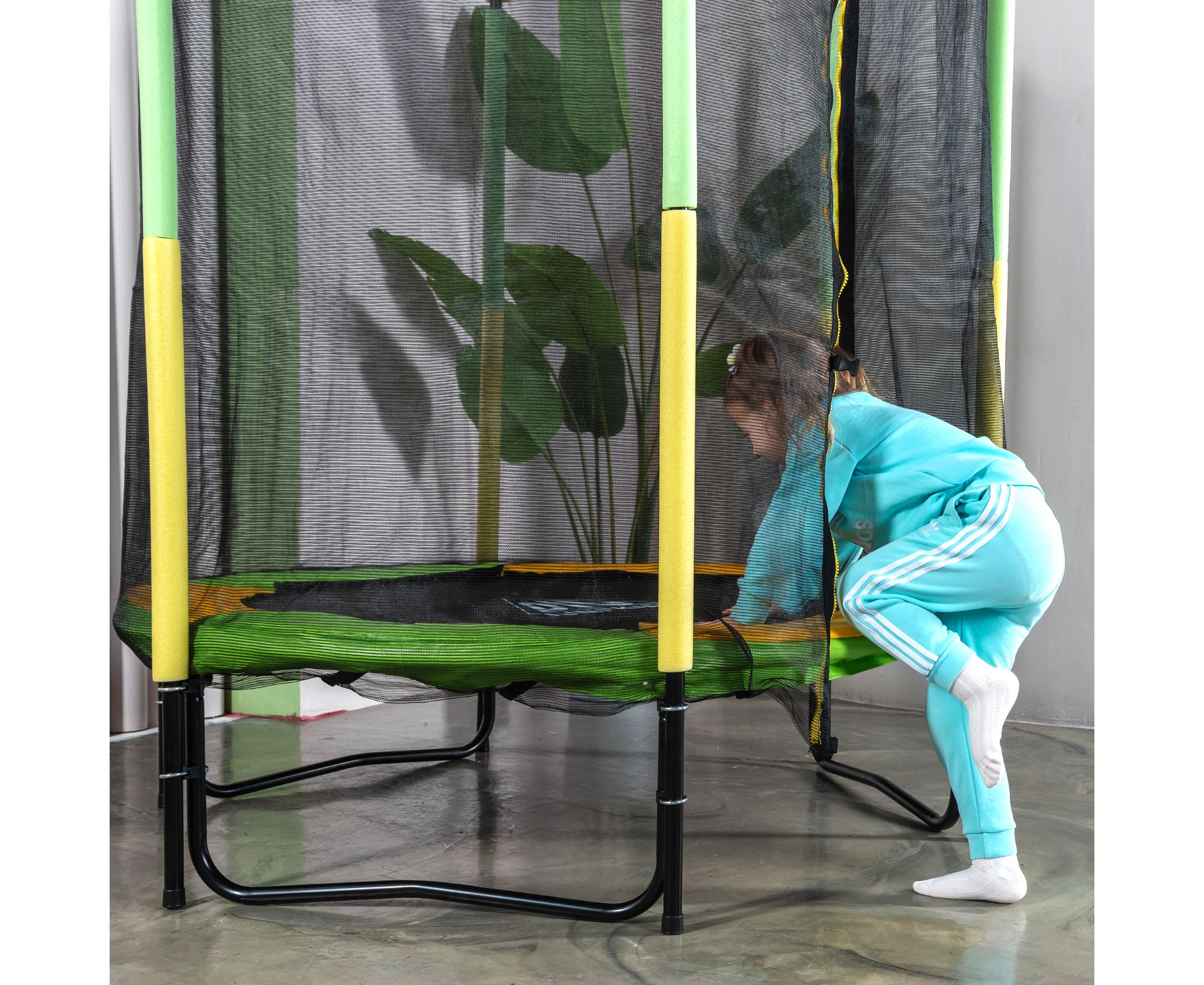Батут DFC Jump kids 55" (137см) 55INCH-JD-GY зелено-желтый
