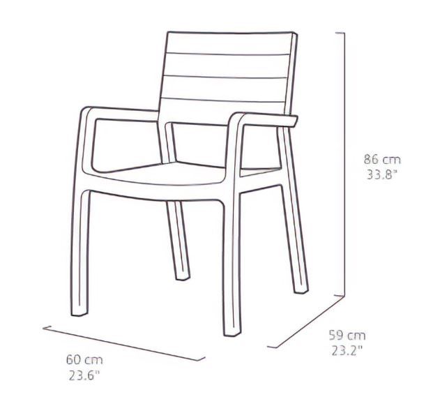 Стул с подлокотниками Гармония, белый-серый (Harmony armchair)