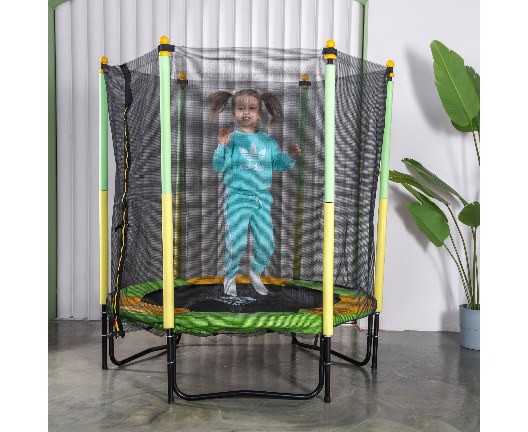 Батут DFC Jump kids 55" (137см) 55INCH-JD-GY зелено-желтый