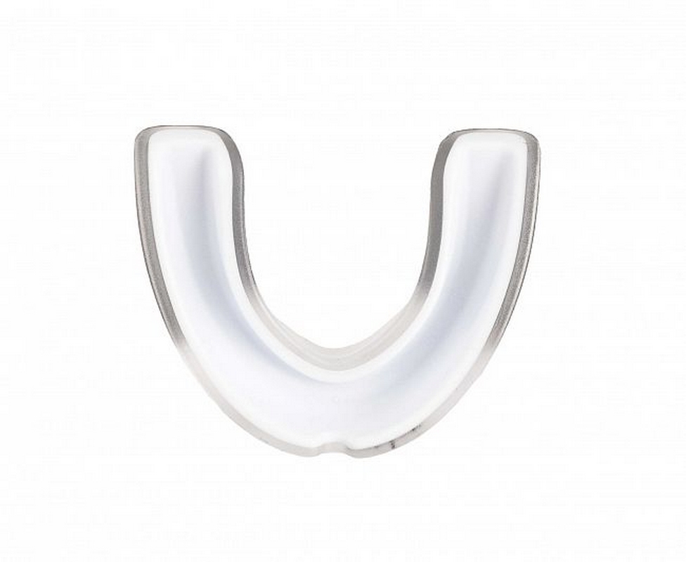 Капа одночелюстная Clinch Contender Triple Layer Mouthguard C513 бело-серебристый