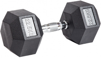 Гантель гексагональная обрезиненная Profi-Fit 22,5 кг