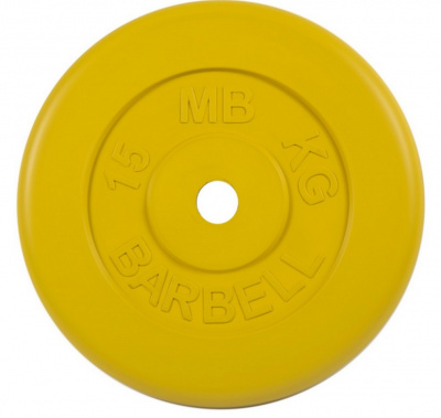 Диск обрезиненный d31мм MB Barbell MB-PltC31-15 15 кг желтый