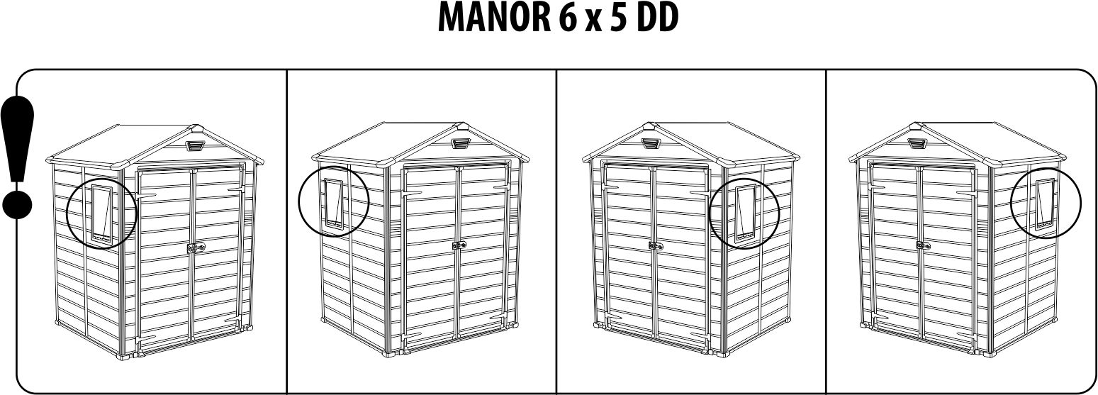 Сарай "Манор 6x5DD", серый (175 x 145 см)