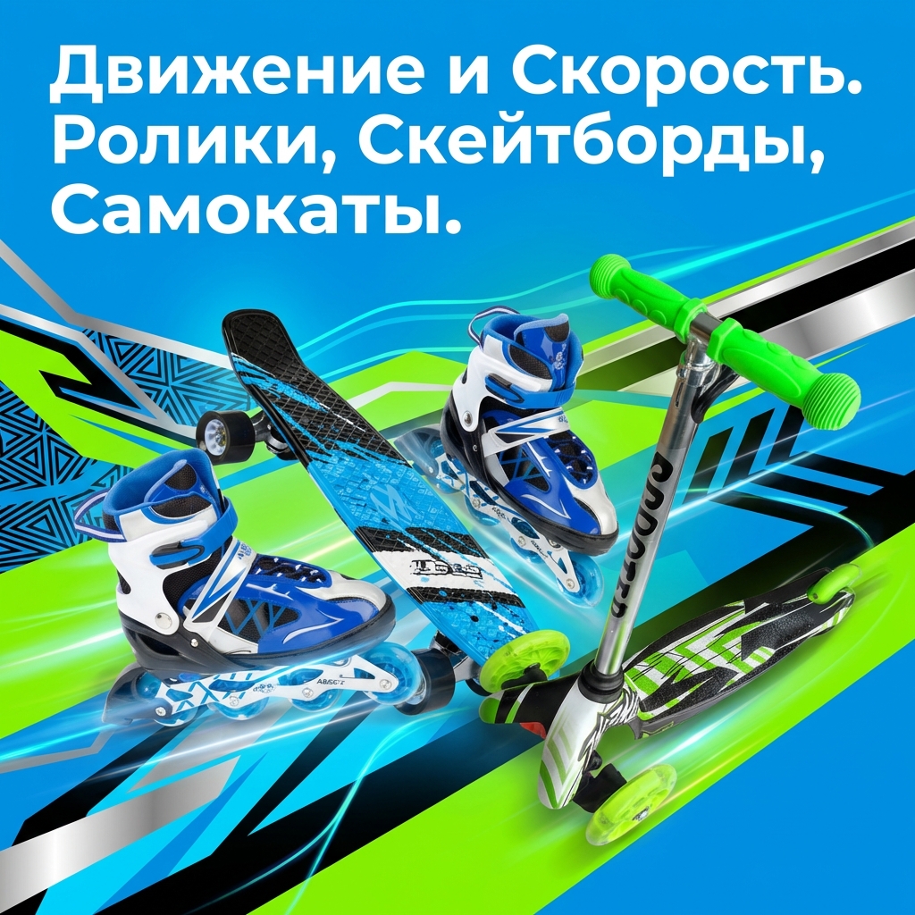 Ролики, скейтборды, самокаты