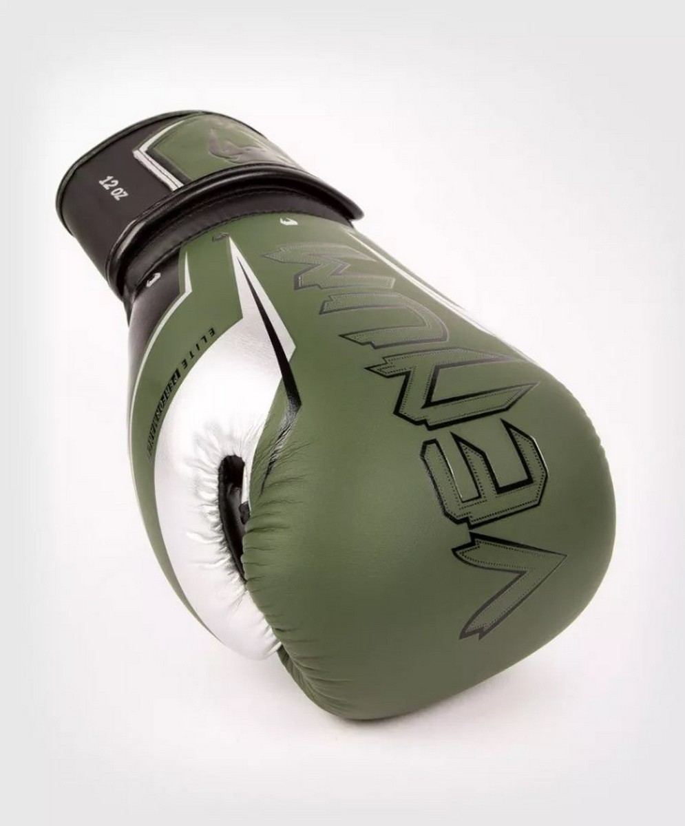 Перчатки Venum Elite Evo 04260-578-10oz хакки\серебрянный