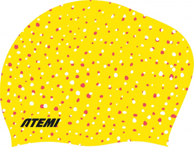 Шапочка для плавания Atemi long hair cap Point yellow TLH1PY принт