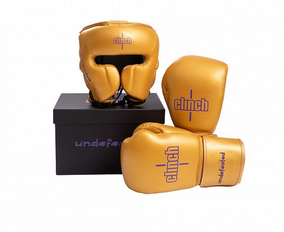 Шлем боксерский Clinch Undefeated C162 золотой
