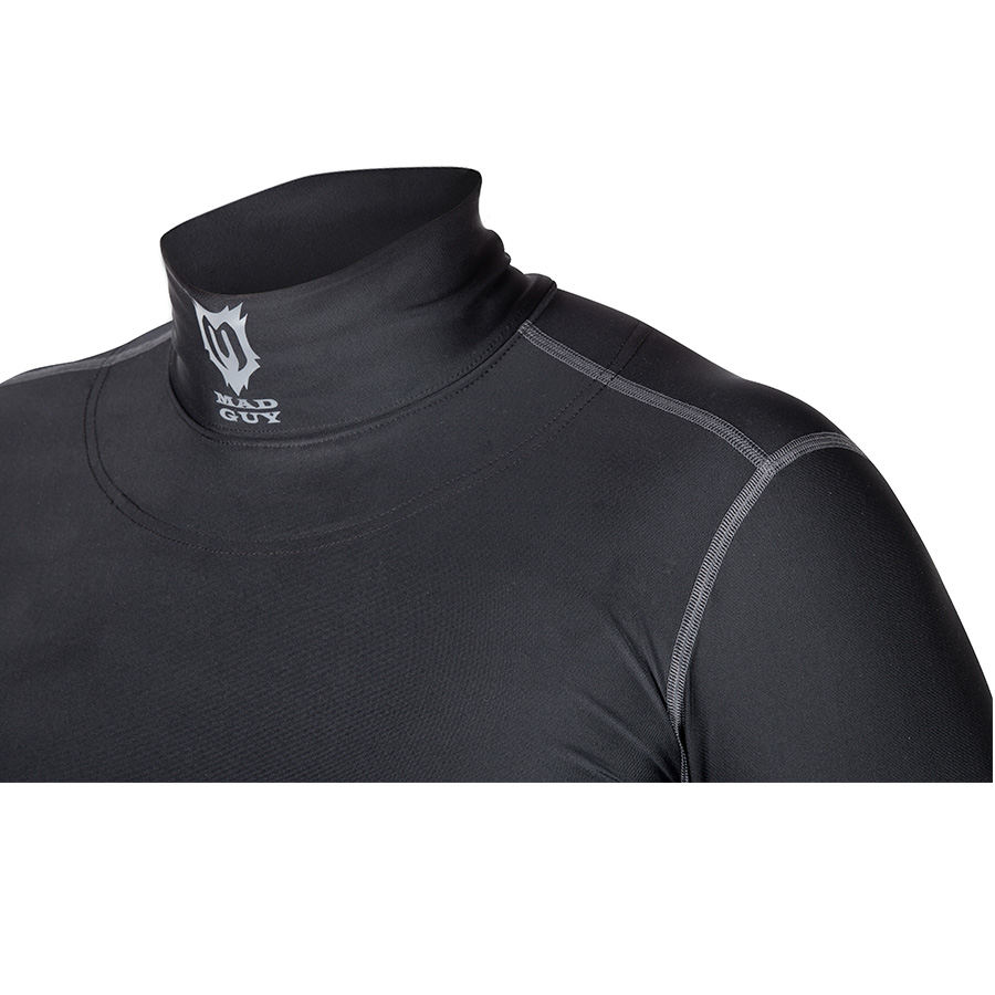 Футболка компрессионная с защитой шеи Mad Guy Kevlar Compression SR черный\черный
