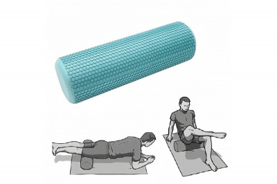 Ролик для йоги полумягкий (ЭВА) Профи 60x15см Sportex E45940 бирюзовый