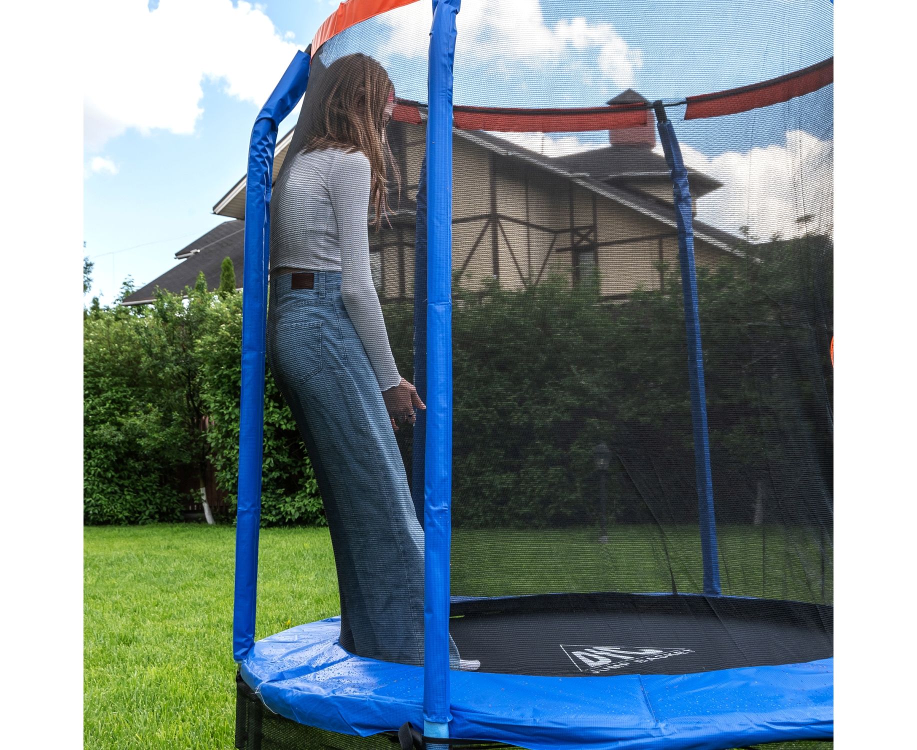 Батут DFC Jump Basket 14ft внутр.сетка, лестница (427cм) 14FT-JBSK-B