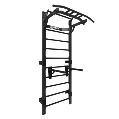 Профессиональная шведская стенка с брусьями и турником Domsen Fitness Ds46B Black | Premium Fitness
