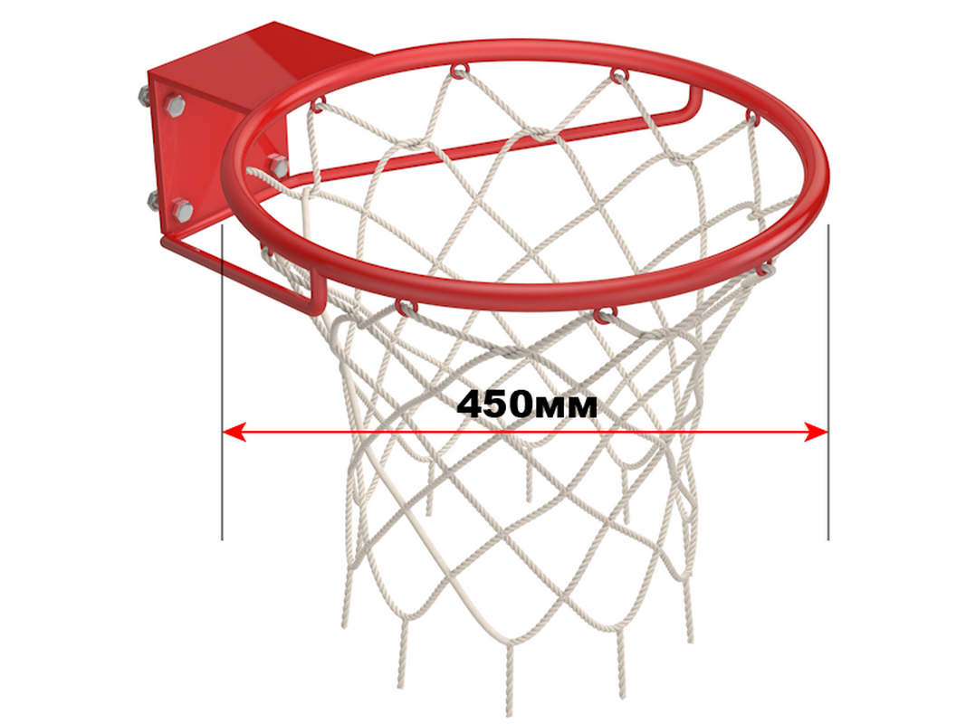 Кольцо баскетбольное массовое D450 мм c сеткой 